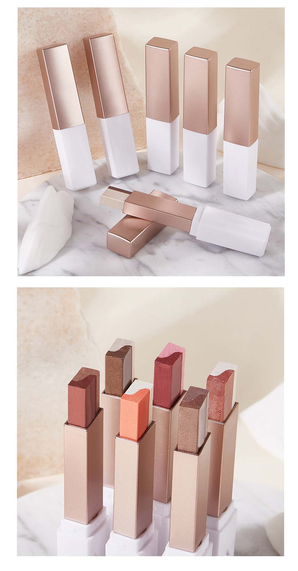 Eyeshadow manufacturers | two-color eyeshadow stick OEMODM processing factory lazy two-color eyeshadow stick replacement processing