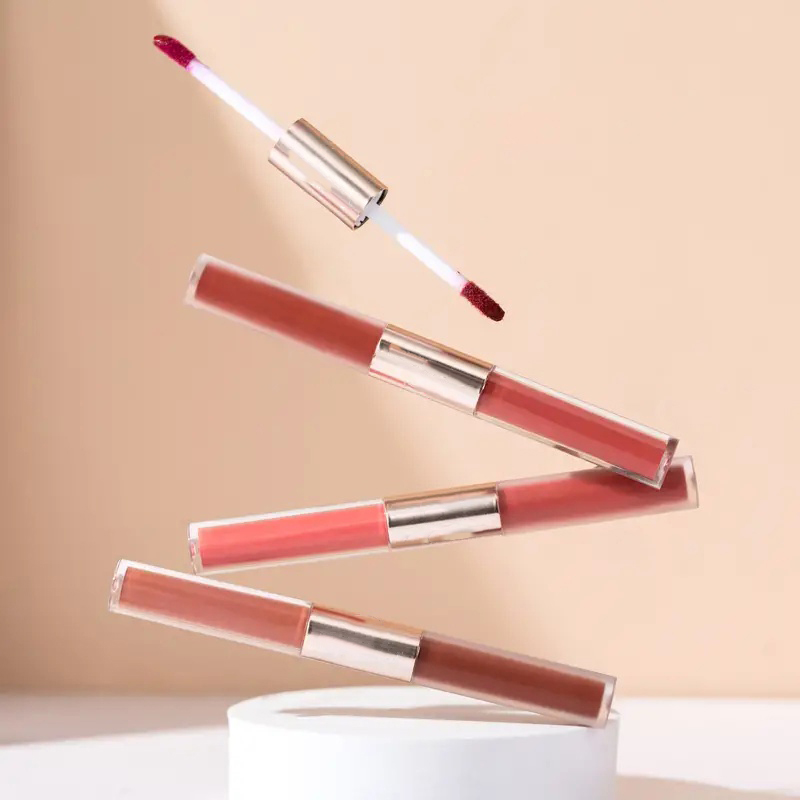 Makeup processing factory | double-head lip glaze OEM processing double-head lip glaze manufacturers
