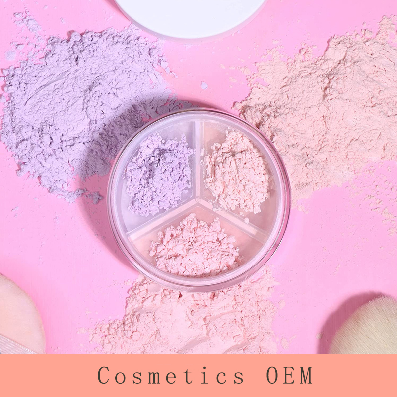 Makeup manufacturers | Three Dispersion Powder Setting Powder Makeup oem processing durable oil control waterproof concealer powder makeup processing manufacturers