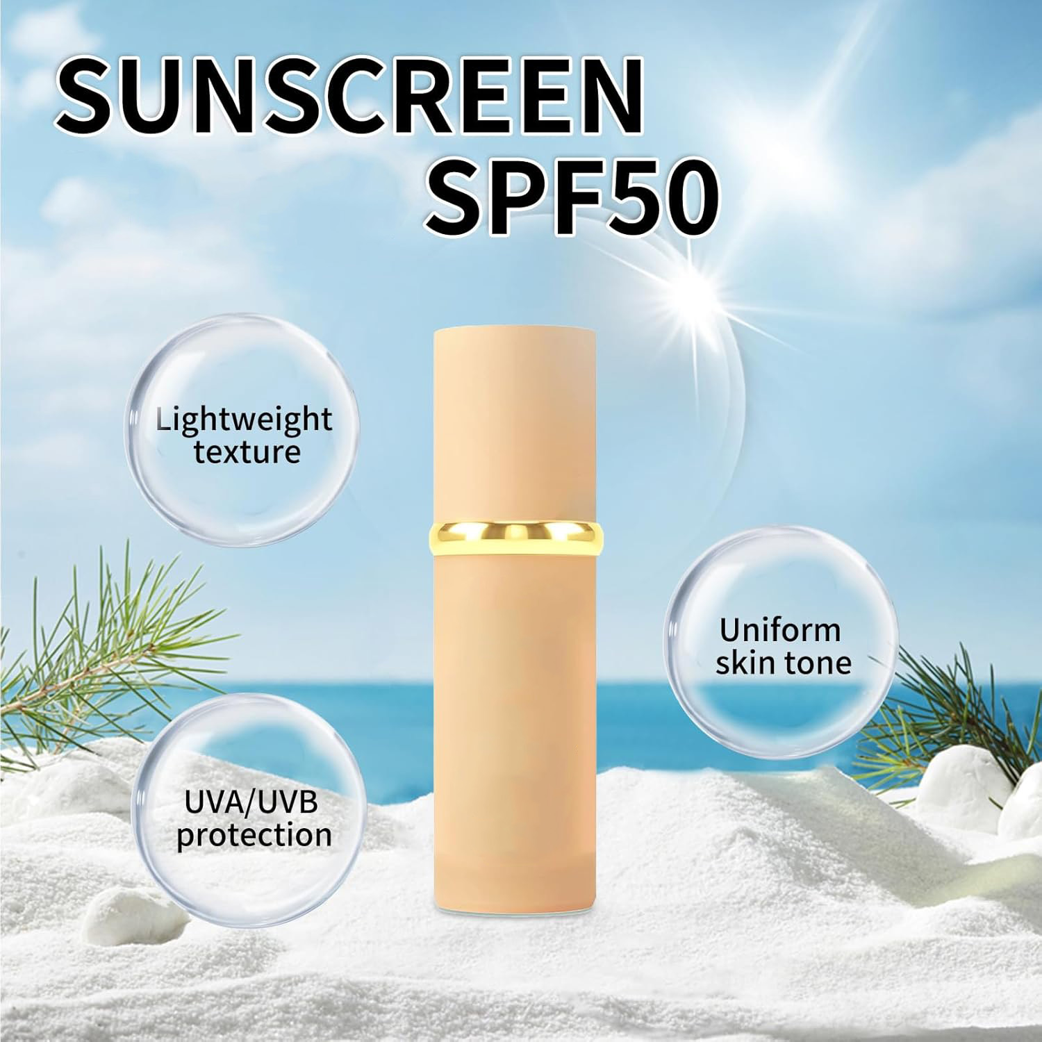 SPF50+ Sunscreen Liquid Foundation OEM Factory