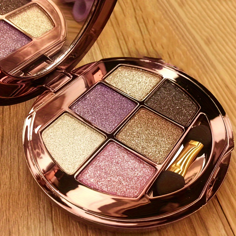  Customized makeup factory | 6-color glitter eyeshadow palette processing 6-color eyeshadow palette OEM manufacturer