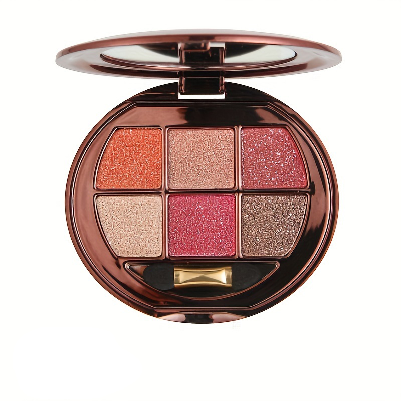  Customized makeup factory | 6-color glitter eyeshadow palette processing 6-color eyeshadow palette OEM manufacturer