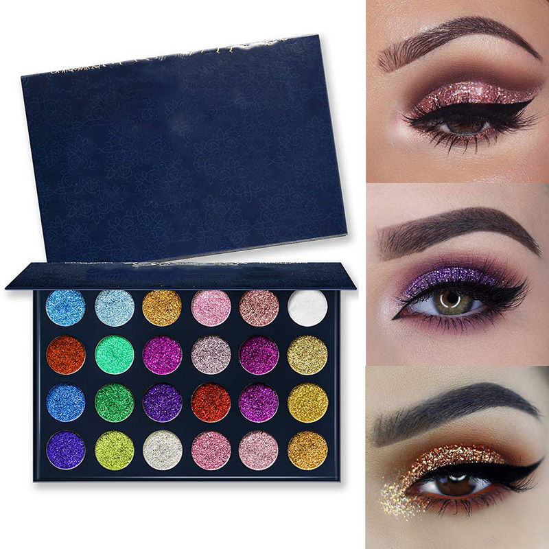 Makeup Customization Factory | 24 Color Glitter Eyeshadow Palette Customization Factory 24 Color Diamond Glitter Eyeshadow Palette OEM