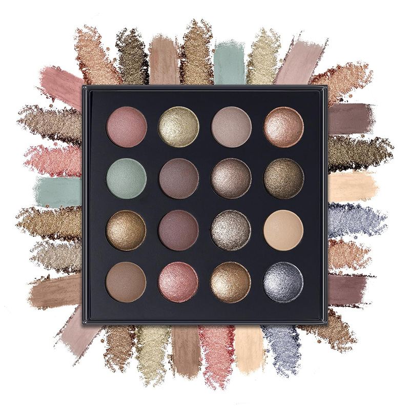 Customized makeup processing manufacturer | 16-color baked eyeshadow palette processing 16-color smoky eyeshadow processing manufacturer