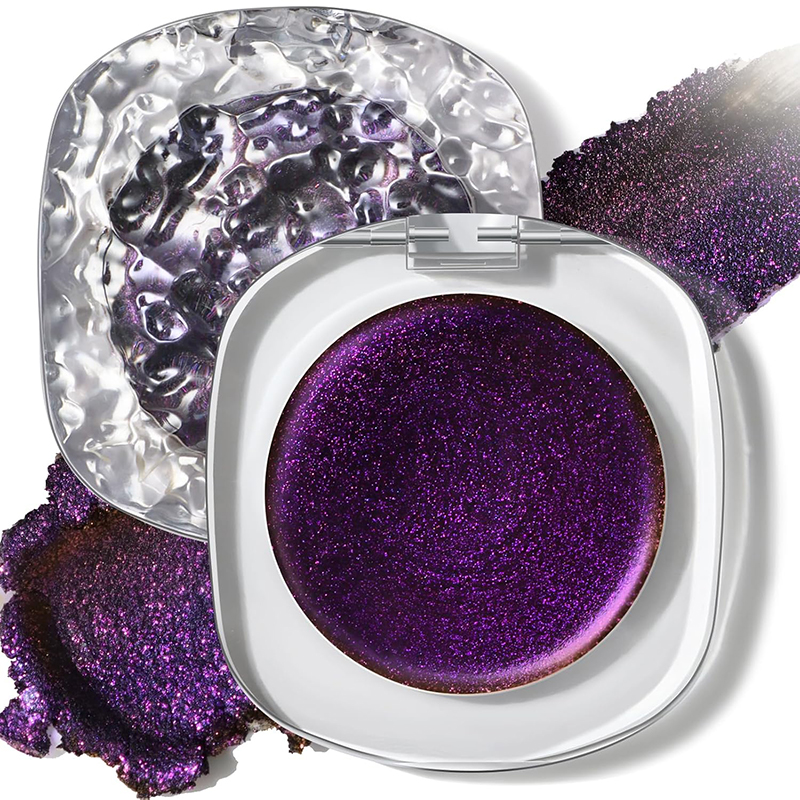 Black and Blue Smoky Glitter Eyeshadow and Lipstick OEM Factory